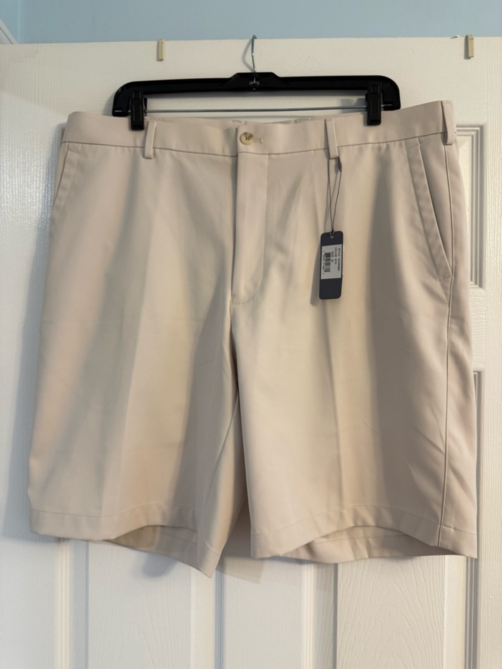 Men's Peter Millar Light Beige Golf Shorts